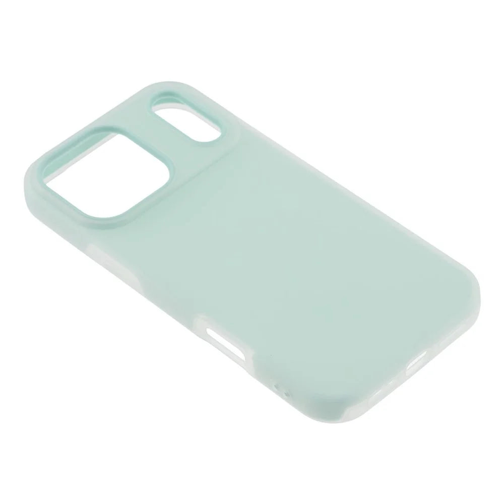 For iPhone 17 Pro Max Case 2 in 1 PC + TPU Frosted Phone Case Large Camera Cutout - Lake Green - 3