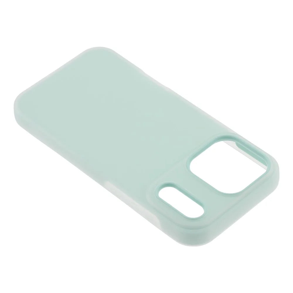For iPhone 17 Pro Max Case 2 in 1 PC + TPU Frosted Phone Case Large Camera Cutout - Lake Green - 4