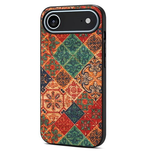 For iPhone Air Case Flower Print PU Leather + PC + TPU Phone Cover - Winter / Blue - 1