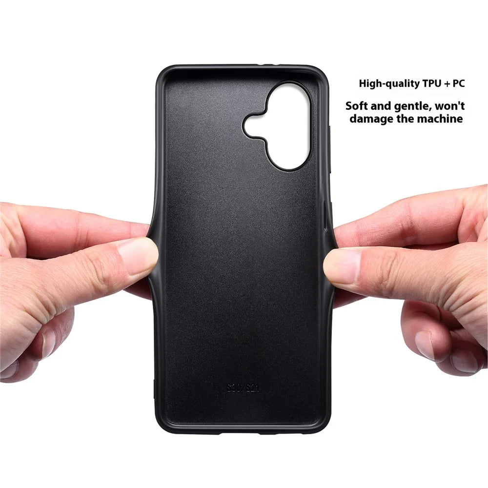 For iPhone 17 Case Calf Texture Leather + PC + TPU Phone Cover - Purple - 3