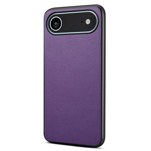 For iPhone Air Case Calf Texture Leather + PC + TPU Phone Cover - Purple - 1