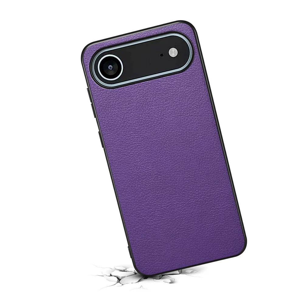 For iPhone Air Case Calf Texture Leather + PC + TPU Phone Cover - Purple - 2
