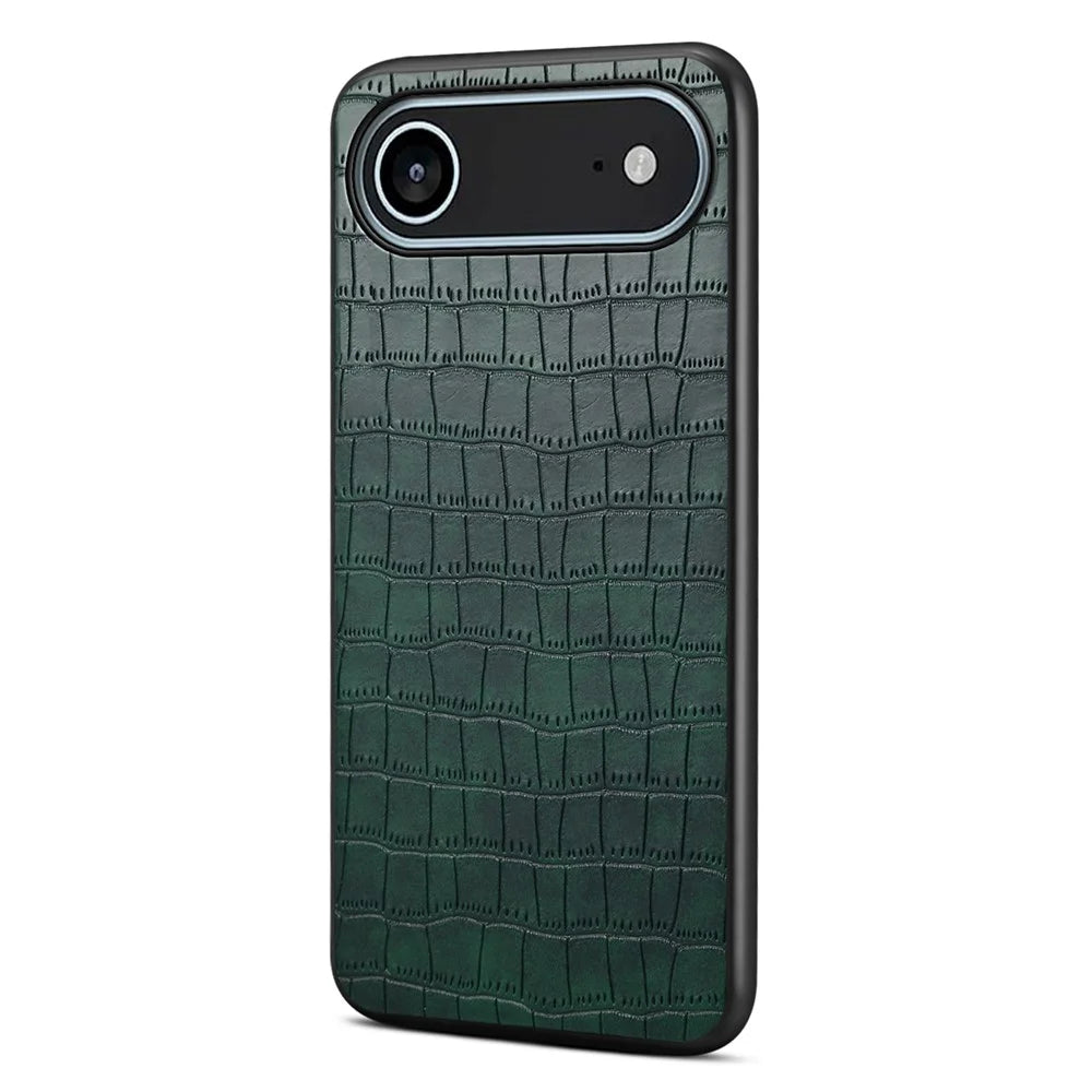 For iPhone Air Case Crocodile Texture Design Leather Slim Back Cover - Green - 1