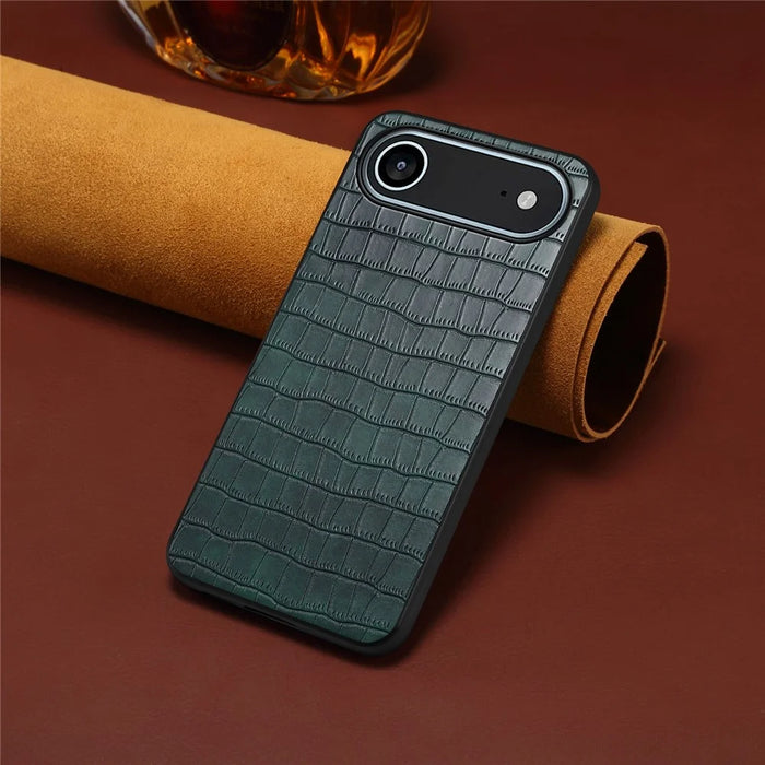 For iPhone Air Case Crocodile Texture Design Leather Slim Back Cover - Green - 4