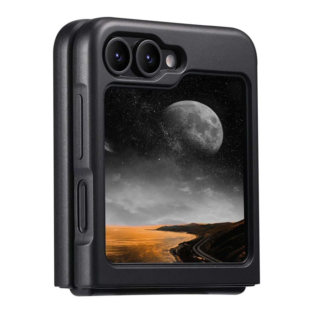 SUTENI G3 For Samsung Galaxy Z Flip5 5G Magnetic Case Rotating Kickstand Carbon Fiber Texture Leather Phone Back Cover - 5