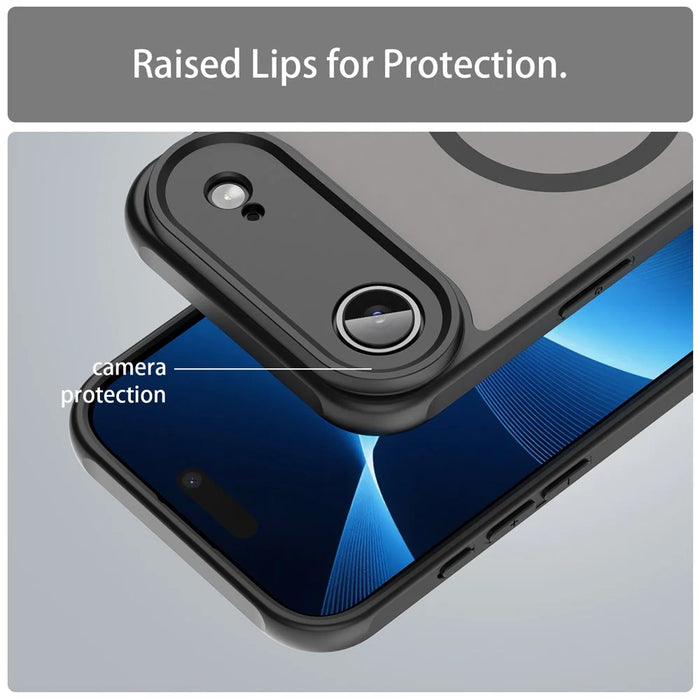 For iPhone Air Case Compatible with MagSafe Anti Drop PC + TPU Phone Cover - Black - 7