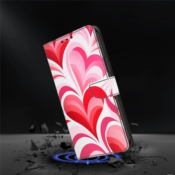 For iPhone 16 Plus Case Wallet Stand Pattern Printing PU Leather Flip Phone Cover - Love - 4