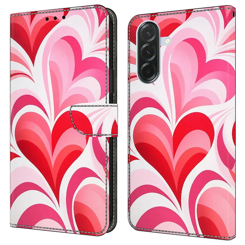 For Samsung Galaxy A56 5G Case Wallet Stand Pattern Printing PU Leather Flip Phone Cover - Love - 1