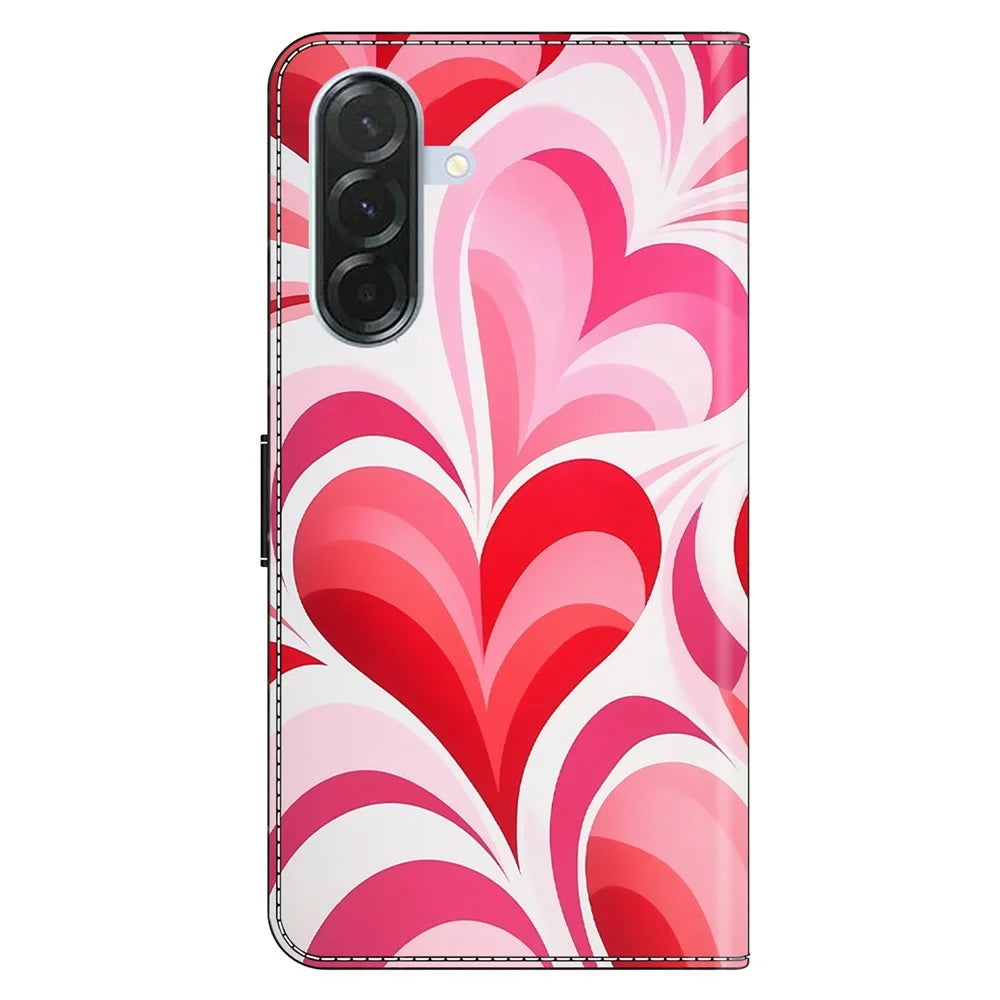 For Samsung Galaxy A56 5G Case Wallet Stand Pattern Printing PU Leather Flip Phone Cover - Love - 7