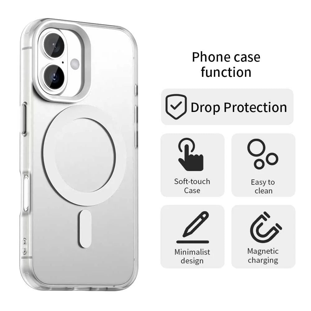 For iPhone 17 Case Compatible with MagSafe Anti Drop Hybrid Phone Back Cover - White - 2