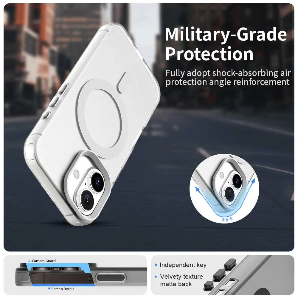 For iPhone 17 Case Compatible with MagSafe Anti Drop Hybrid Phone Back Cover - White - 4