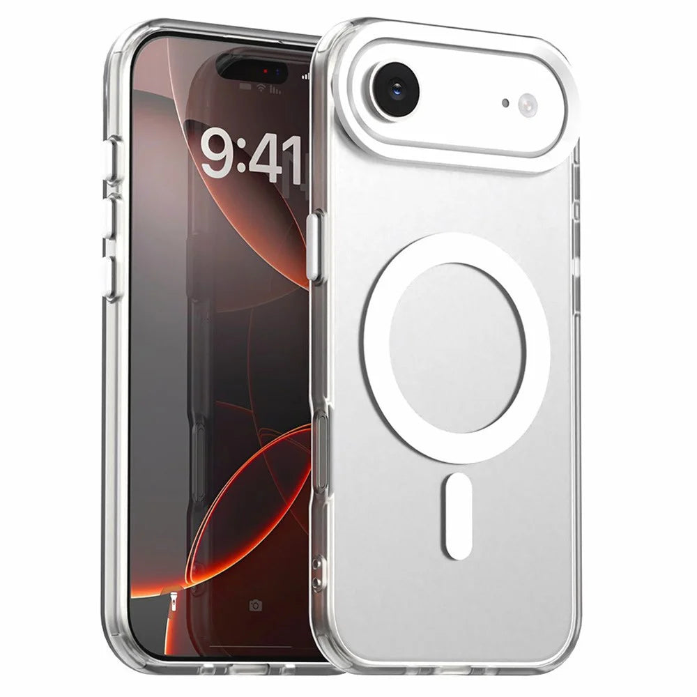 For iPhone Air Case Compatible with MagSafe Anti Drop Hybrid Phone Back Cover - White - 1