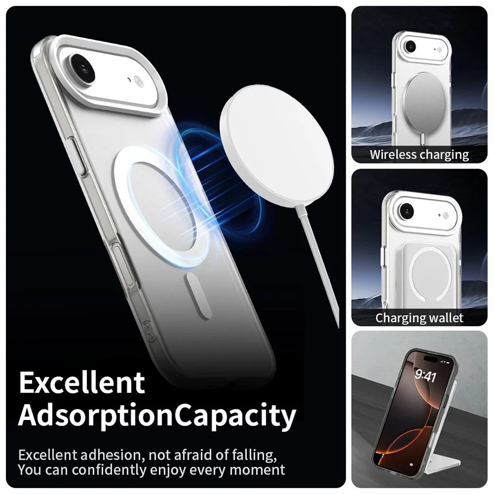 For iPhone Air Case Compatible with MagSafe Anti Drop Hybrid Phone Back Cover - White - 3