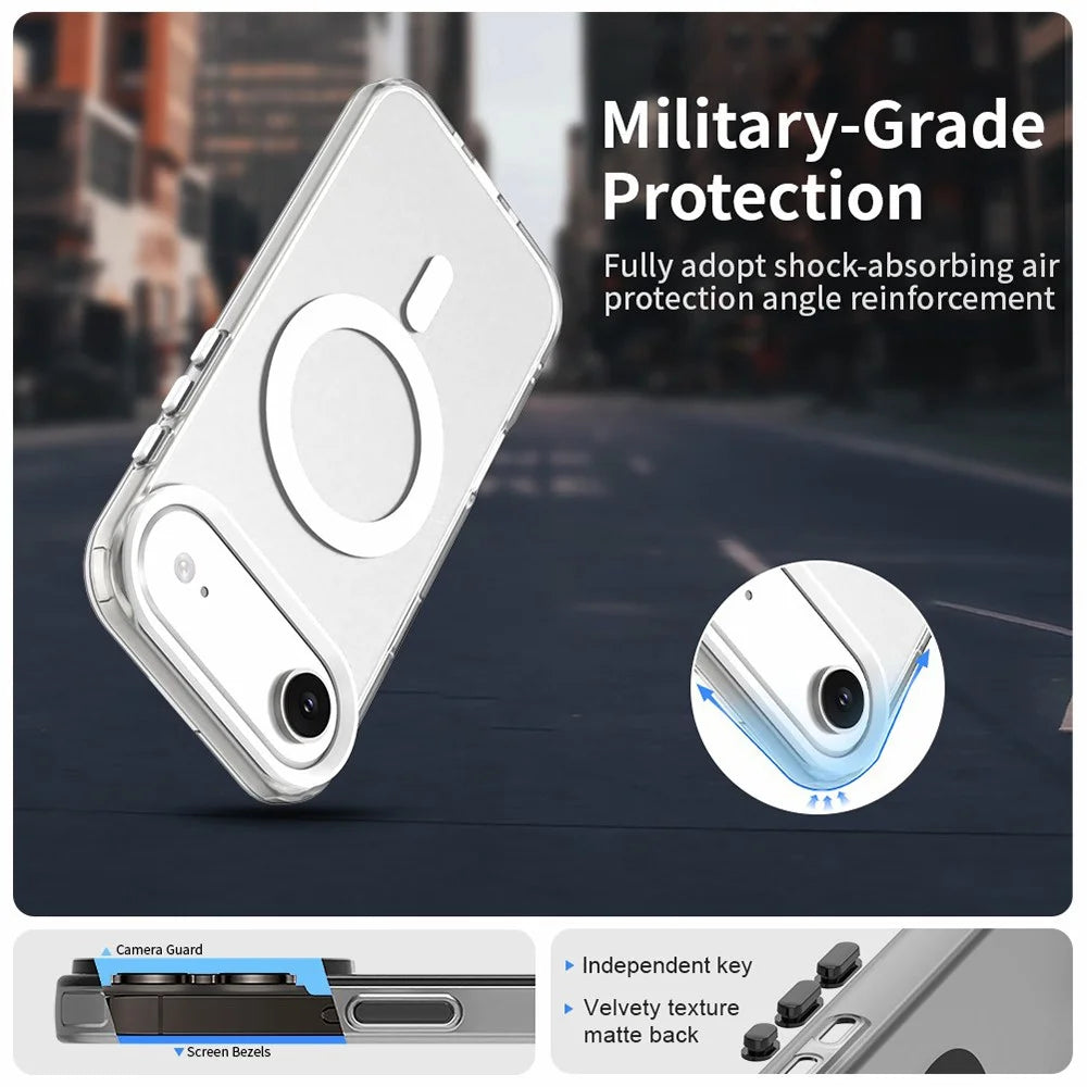 For iPhone Air Case Compatible with MagSafe Anti Drop Hybrid Phone Back Cover - White - 4