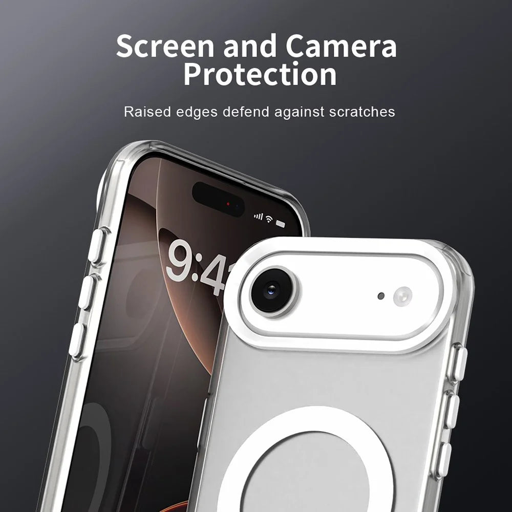 For iPhone Air Case Compatible with MagSafe Anti Drop Hybrid Phone Back Cover - White - 7