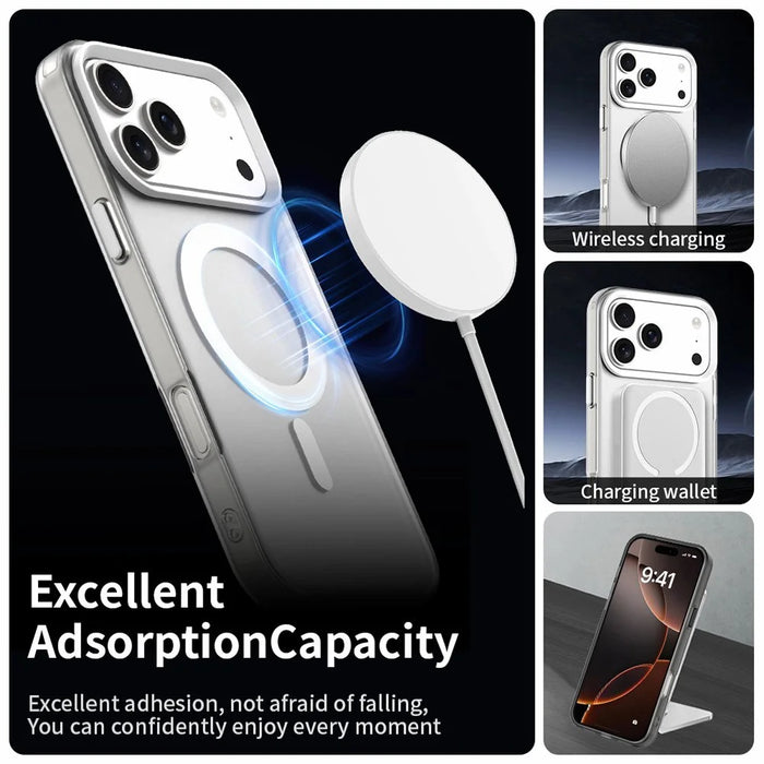 For iPhone 17 Pro Max Case Compatible with MagSafe Anti Drop Hybrid Phone Back Cover - White - 3