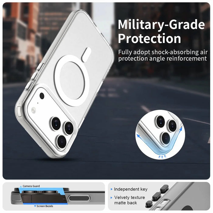 For iPhone 17 Pro Max Case Compatible with MagSafe Anti Drop Hybrid Phone Back Cover - White - 4