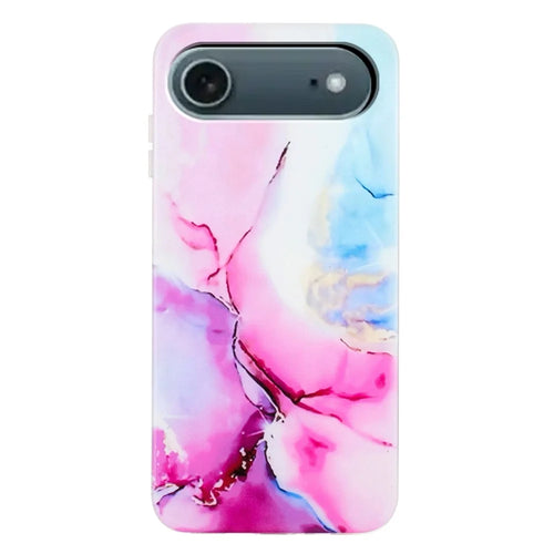For iPhone Air Case Marble Pattern Painted TPU Phone Back Cover - Pink  /  Blue - 1