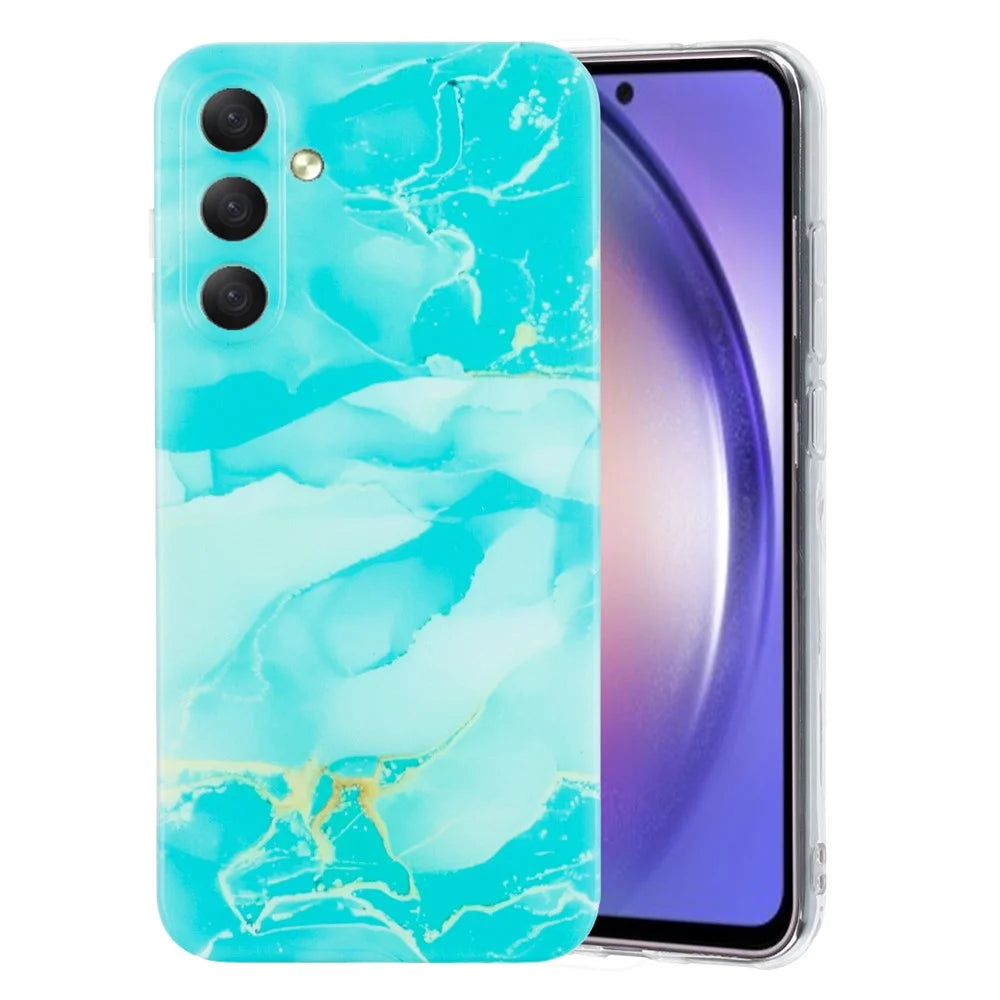 For Samsung Galaxy A18 5G / A18 4G / A17 5G / A17 4G / A26 5G Case Marble Pattern Painted TPU Phone Back Cover - Green - 1