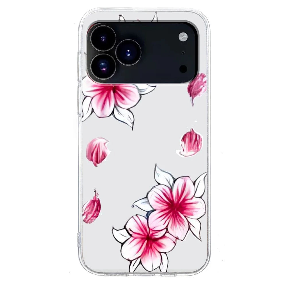 For iPhone 18 Pro Max / 17 Pro Max Case Soft TPU Pattern Printing Phone Cover - Cherry Blossom - 1