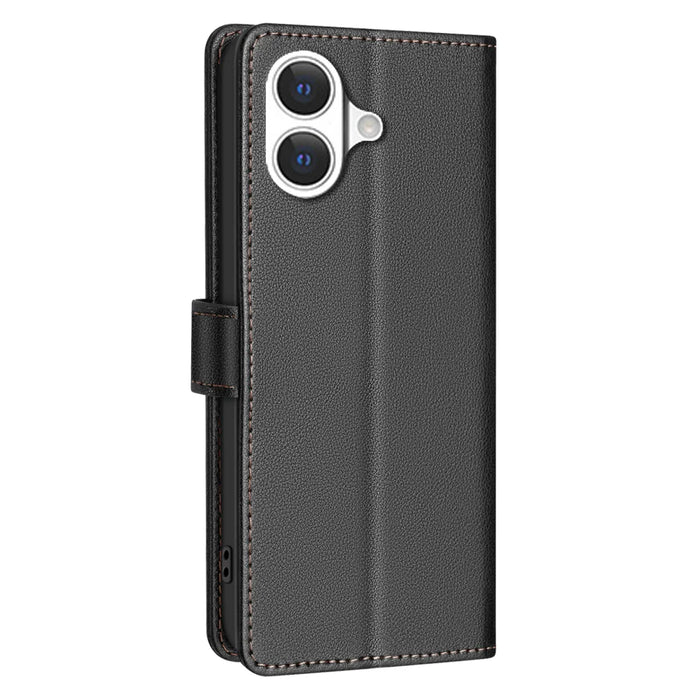 BINFEN COLOR For iPhone 17 Leather Case  BF32 Wallet RFID Blocking Phone Cover - Black - 3