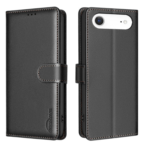 BINFEN COLOR For iPhone Air Leather Case  BF32 Wallet RFID Blocking Phone Cover - Black - 1