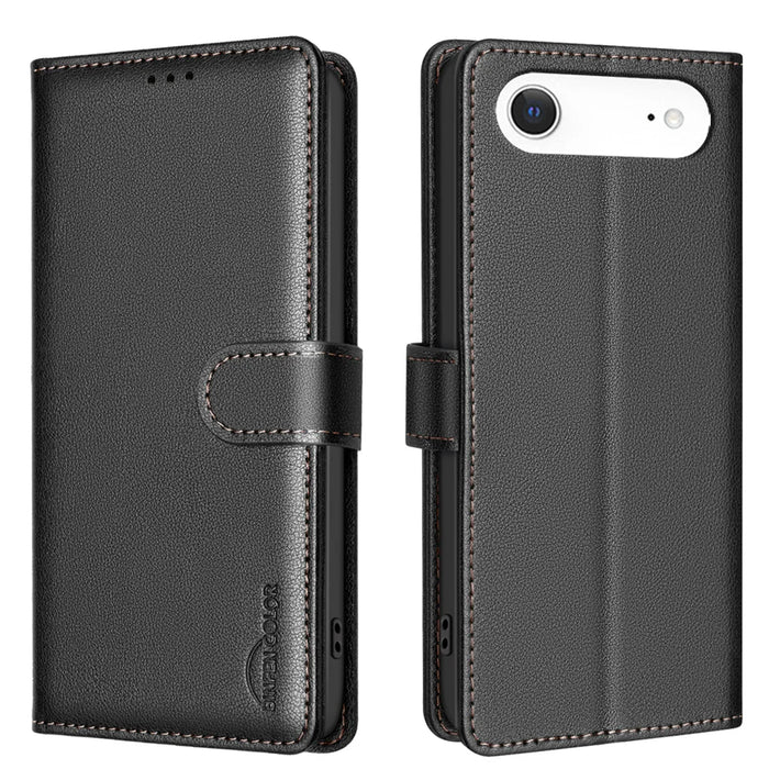 BINFEN COLOR For iPhone Air Leather Case  BF32 Wallet RFID Blocking Phone Cover - Black - 1