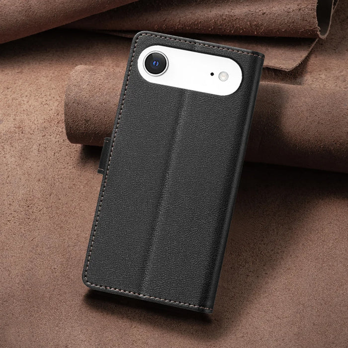 BINFEN COLOR For iPhone Air Leather Case  BF32 Wallet RFID Blocking Phone Cover - Black - 7
