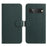 For Google Pixel 7a Case Wallet Stand Litchi Texture Genuine Cow Leather Flip Phone Cover - Green - 1