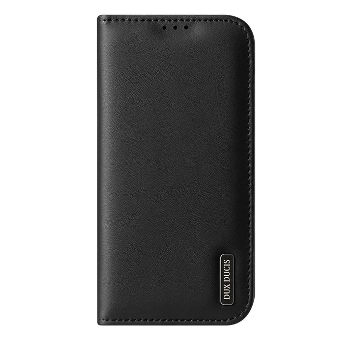 DUX DUCIS For iPhone 17 Pro Case  Hivo Series Cowhide Leather RFID Blocking Wallet Stand Flip Phone Cover - Black - 2