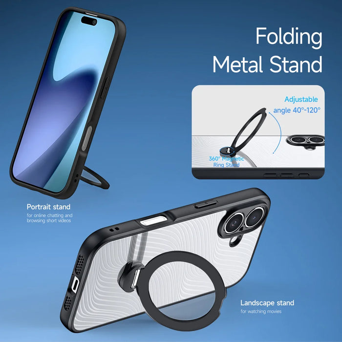 DUX DUCIS For iPhone 17 Case with Kickstand  Aimo Series Compatible with MagSafe TPU+PC Phone Cover (REACH Certification) - Black - 4