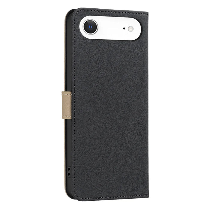 BINFEN COLOR For iPhone Air Leather Case  BF36 Floral Pattern Phone Cover RFID Blocking Wallet Stand - Black - 3