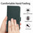 For Samsung Galaxy S25 FE Case Wallet Stand Litchi Texture Genuine Cow Leather Flip Phone Cover - Green - 5