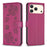 For iPhone 18 Pro Max / 17 Pro Max Case Clover Pattern Wallet Stand View Leather Phone Cover - Rose - 1