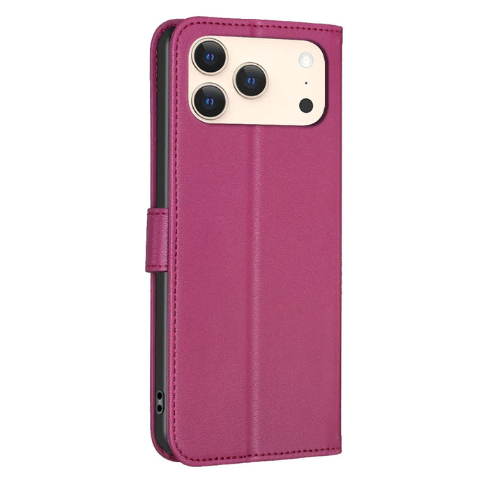 For iPhone 18 Pro Max / 17 Pro Max Case Clover Pattern Wallet Stand View Leather Phone Cover - Rose - 3