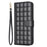 BINFEN COLOR For iPhone 18 Pro / 17 Pro Leather Case  Square Grid Wallet Stand Phone Cover - Black - 2