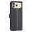 BINFEN COLOR For iPhone 18 Pro / 17 Pro Leather Case  Square Grid Wallet Stand Phone Cover - Black - 3