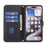 BINFEN COLOR For iPhone 18 Pro / 17 Pro Leather Case  Square Grid Wallet Stand Phone Cover - Black - 6