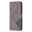 BINFEN COLOR For iPhone 18 Pro / 17 Pro Phone Case  Wallet Stand Geometry Imprinted Leather Cover - Grey - 2
