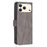 BINFEN COLOR For iPhone 18 Pro / 17 Pro Phone Case  Wallet Stand Geometry Imprinted Leather Cover - Grey - 3