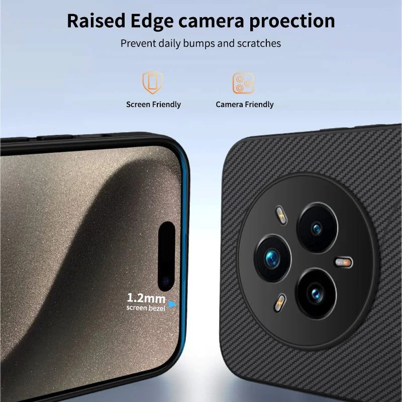 WANLONFENG For Realme 14 Pro+ 5G Magnetic Case  TQ Series Carbon Fiber Texture PC TPU Phone Cover - Black - 3