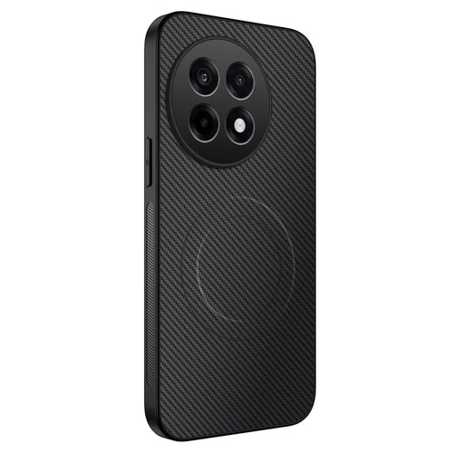 WANLONFENG For OnePlus Ace 5 5G / OnePlus 13R 5G Magnetic Case  TQ Series Carbon Fiber Texture PC TPU Phone Cover - Black - 1