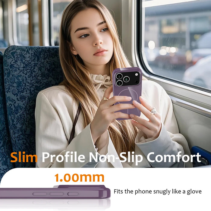 For iPhone 18 Pro Max / 17 Pro Max Magnetic Case Compatible with MagSafe TPU Phone Back Cover with Lanyard - Purple - 7