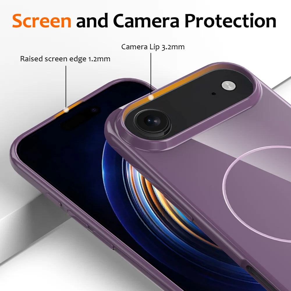 For iPhone Air Magnetic Case Compatible with MagSafe TPU Phone Back Cover with Lanyard - Purple - 3
