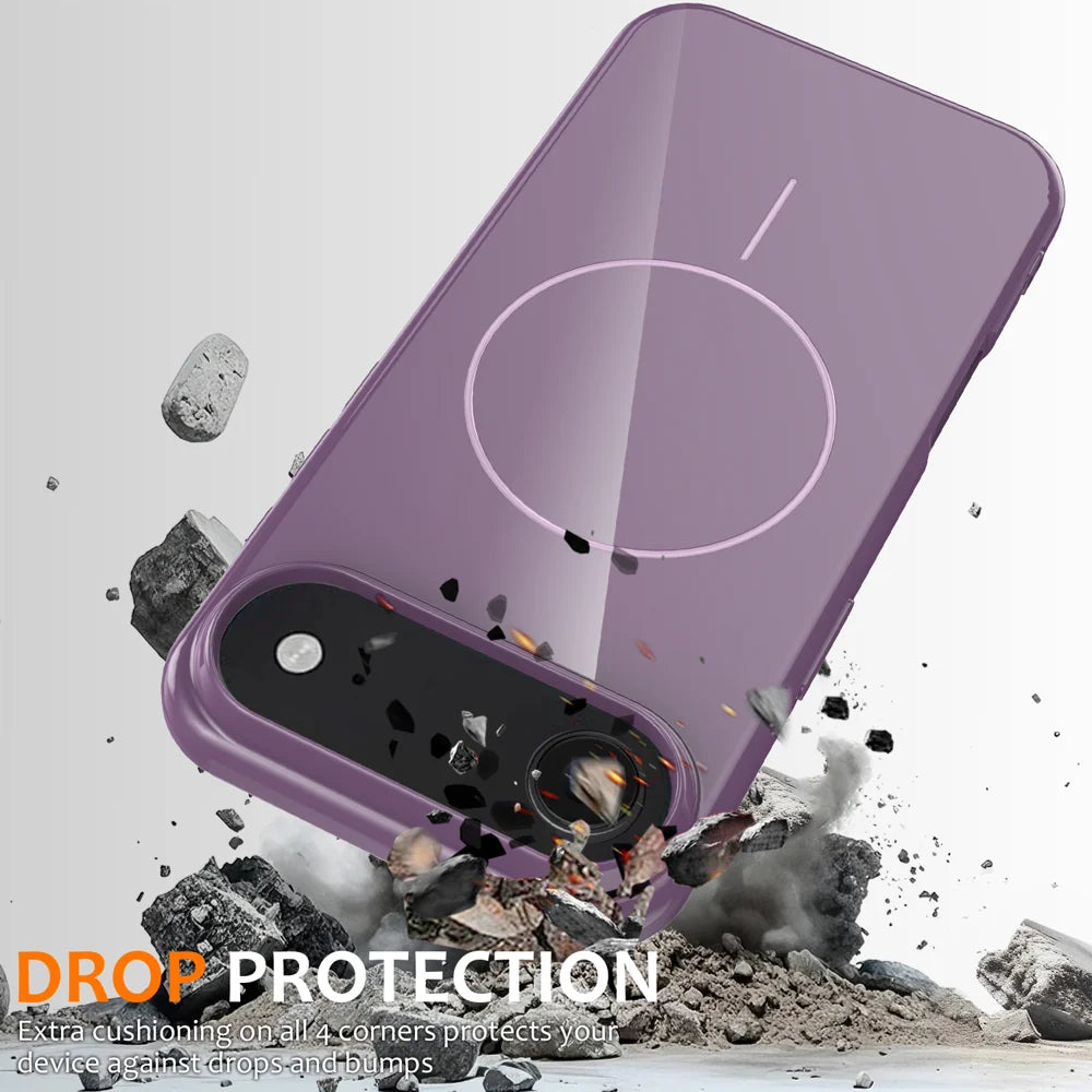 For iPhone Air Magnetic Case Compatible with MagSafe TPU Phone Back Cover with Lanyard - Purple - 4