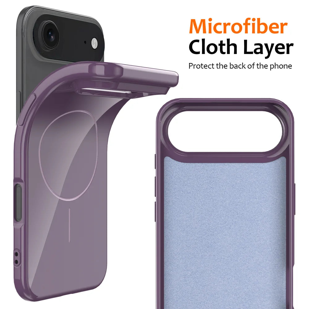 For iPhone Air Magnetic Case Compatible with MagSafe TPU Phone Back Cover with Lanyard - Purple - 5