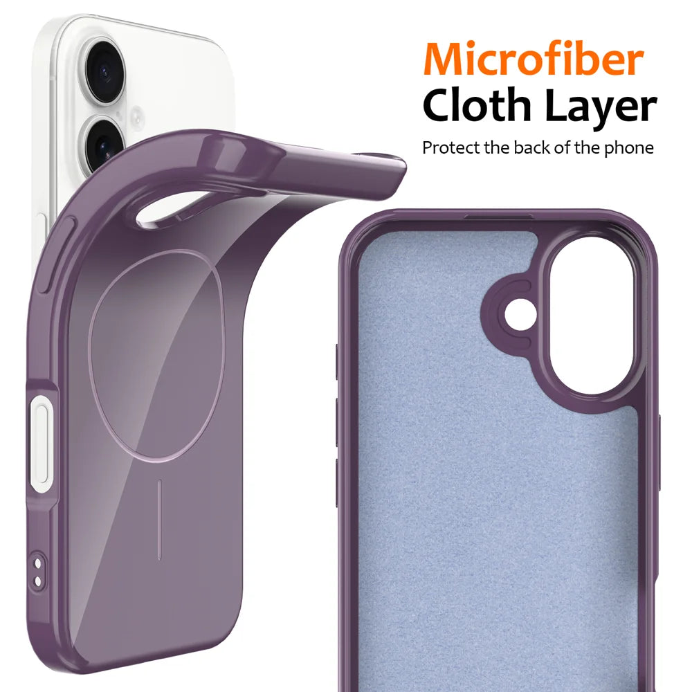 For iPhone 17 Magnetic Case Compatible with MagSafe TPU Phone Back Cover with Lanyard - Purple - 5