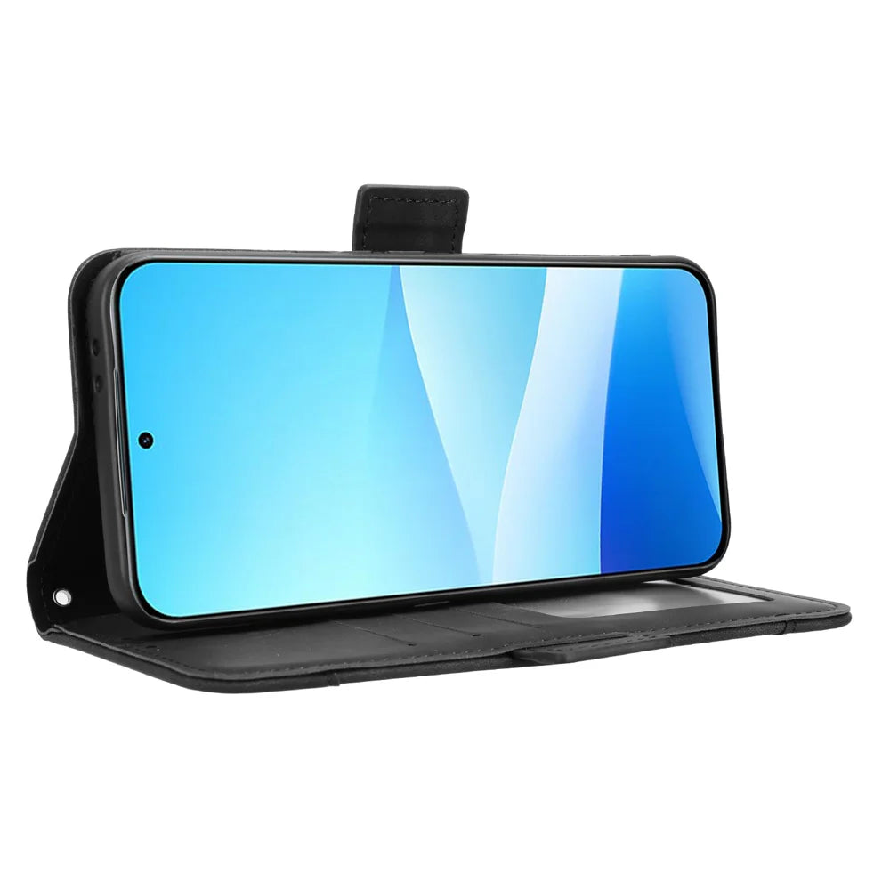 For Meizu Note 16 Pro Leather Case Phone Wallet Cover with Multiple Card Slots - Black - 6