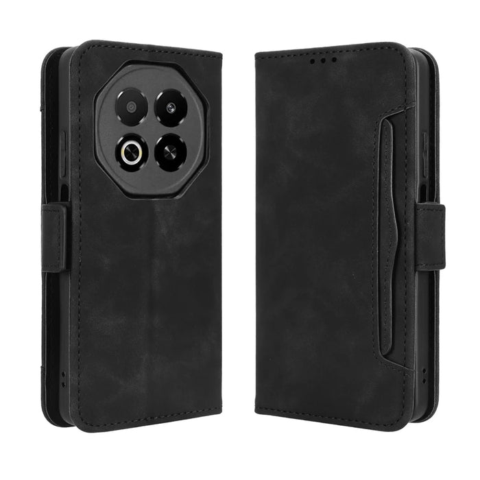 For Meizu Note 16 Leather Case Phone Wallet Cover with Multiple Card Slots - Black - 1