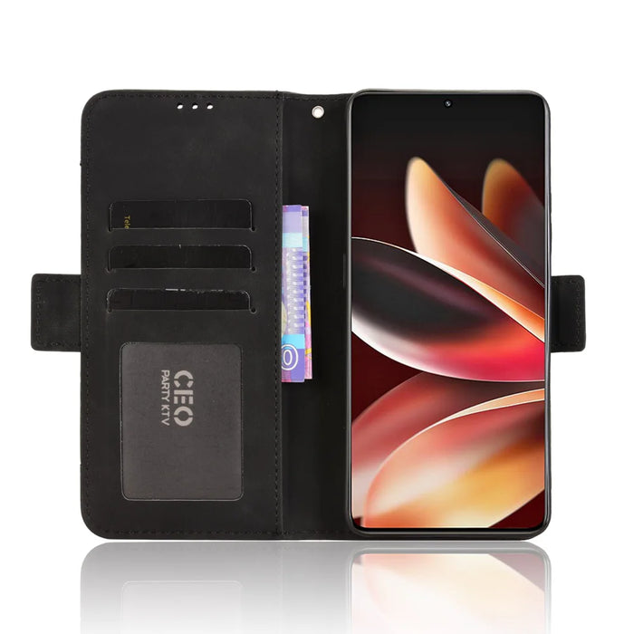 For Meizu Note 16 Leather Case Phone Wallet Cover with Multiple Card Slots - Black - 5